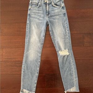 MOTHER Light Blue Distressed Jeans